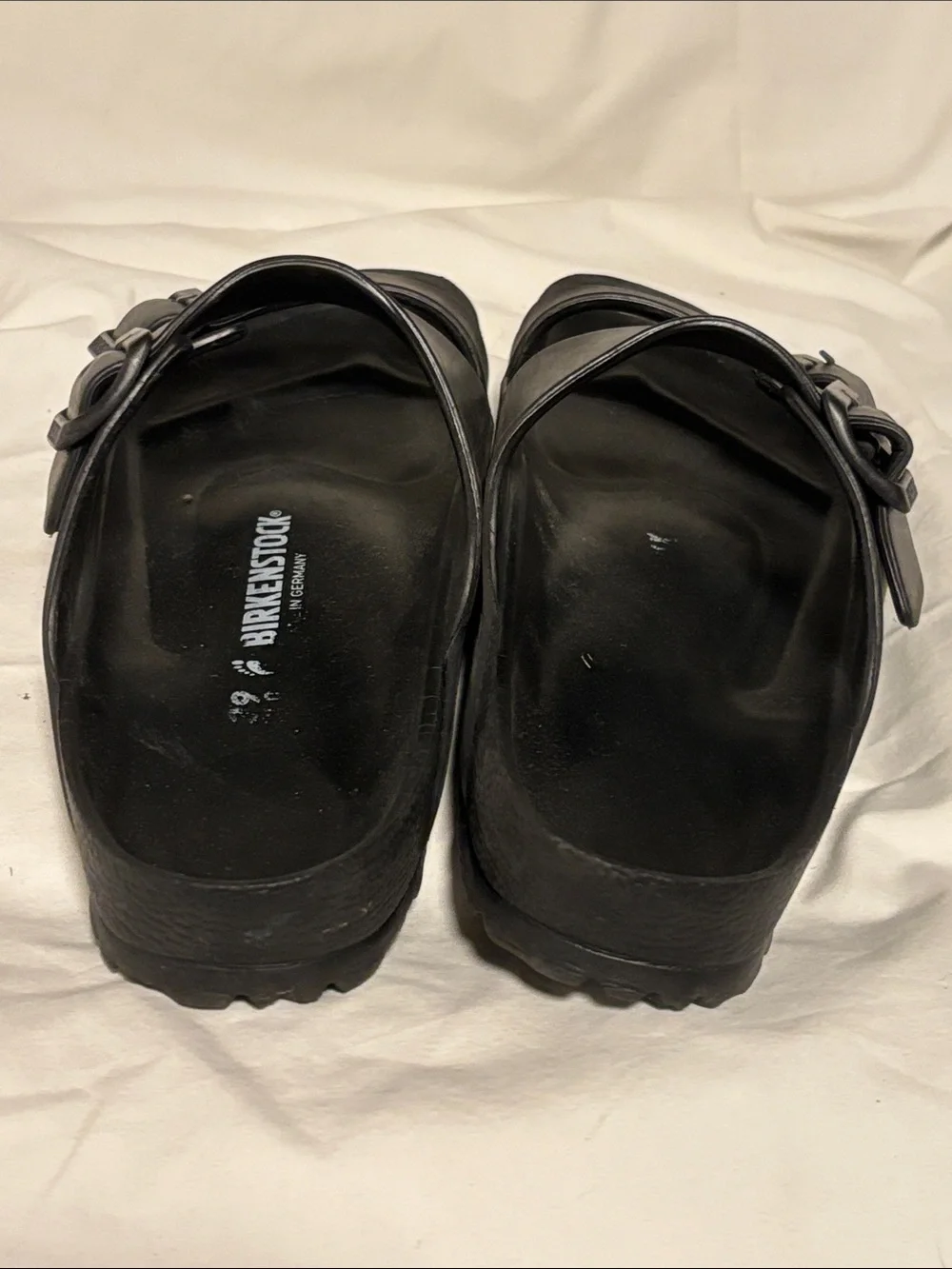 Birkenstock Men's Black Two-Strap Adjustable Slide Sandals